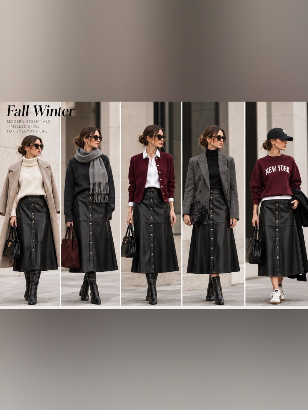Zara FAUX LEATHER MIDI SKIRT(S)